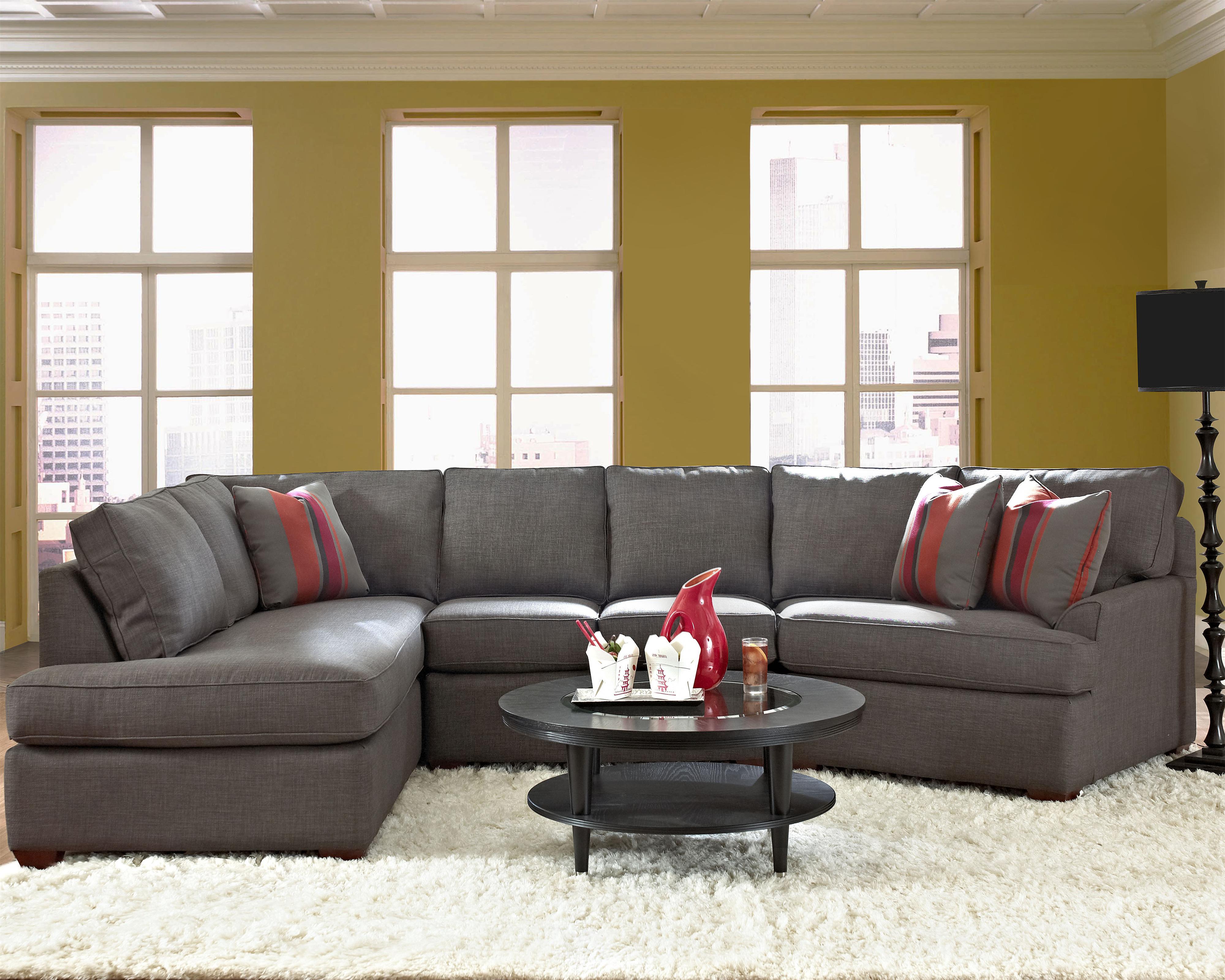 Klaussner Grady Contemporary Sectional Sofa with Right Chaise AHFA